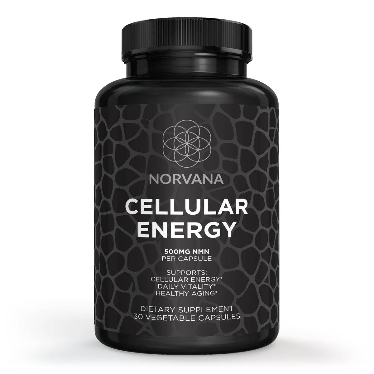 Norvana Cellular Energy bottle, 500 mg NMN per capsule, 30 vegetable capsules